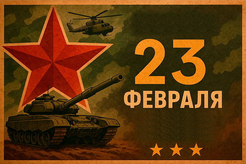 Открытка на 23 Февраля