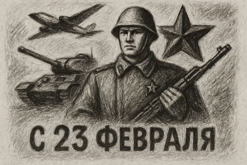 Открытка на 23 Февраля