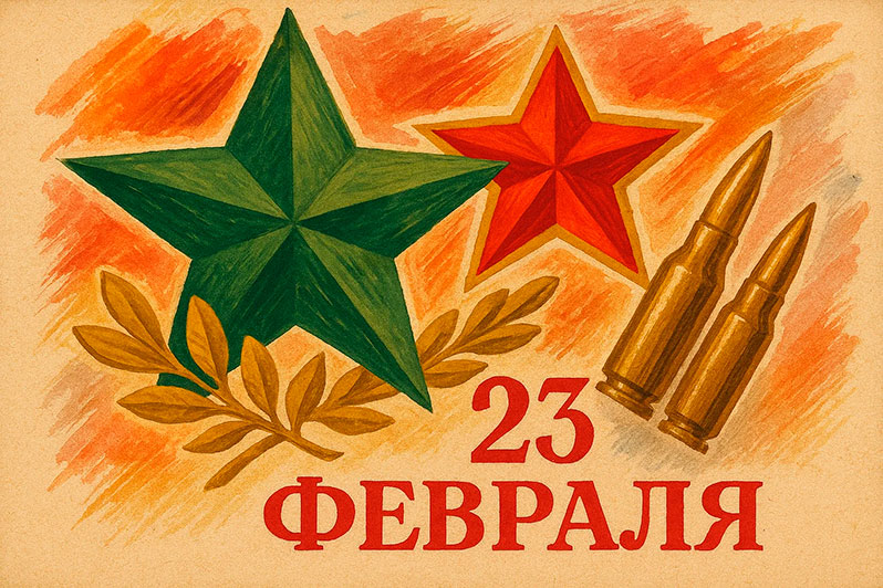 Открытка на 23 Февраля