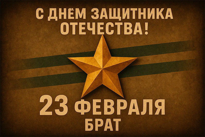 Открытка на 23 Февраля брату