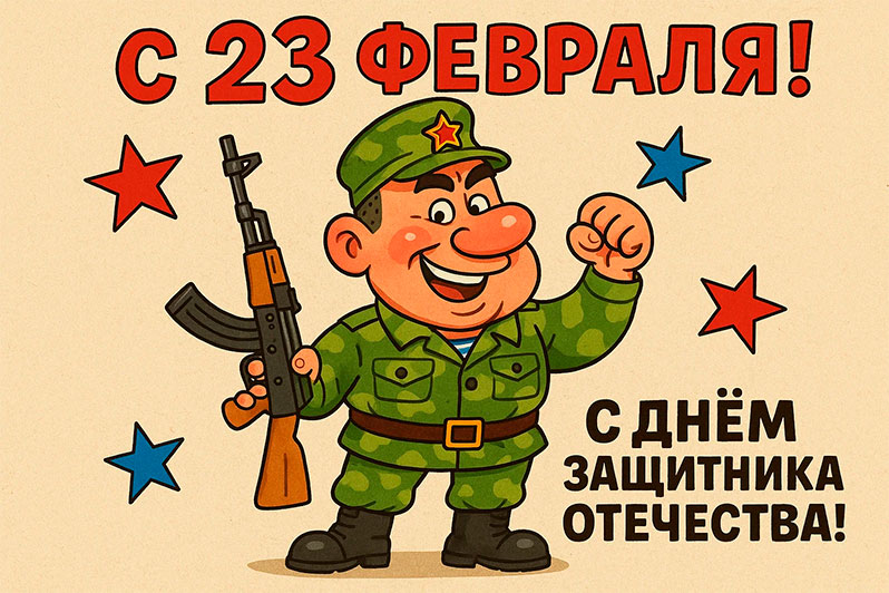 Открытка на 23 Февраля