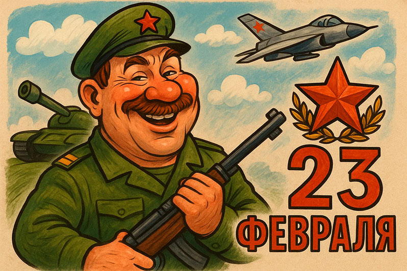 Открытка на 23 Февраля