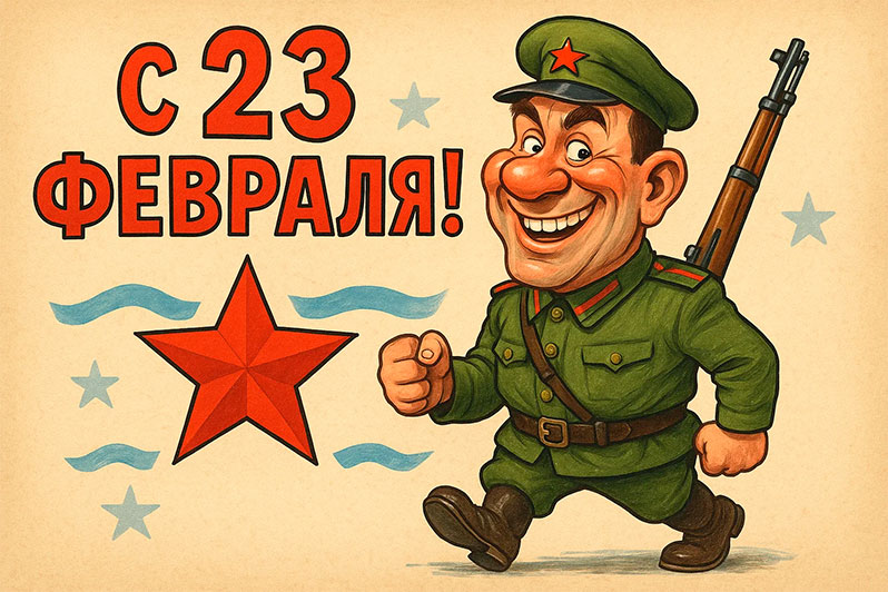 Открытка на 23 Февраля