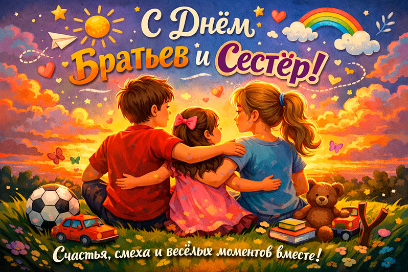 Открытка на День братьев и сестер