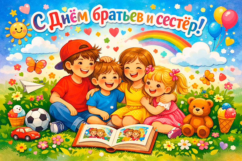 Открытка на День братьев и сестер