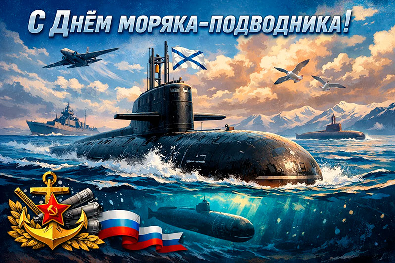 Открытка на День моряка-подводника