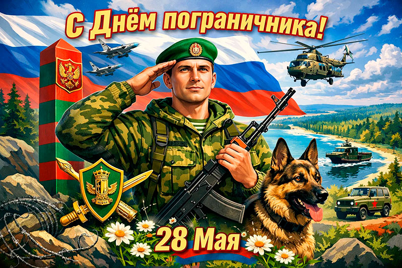 Открытка на День пограничника