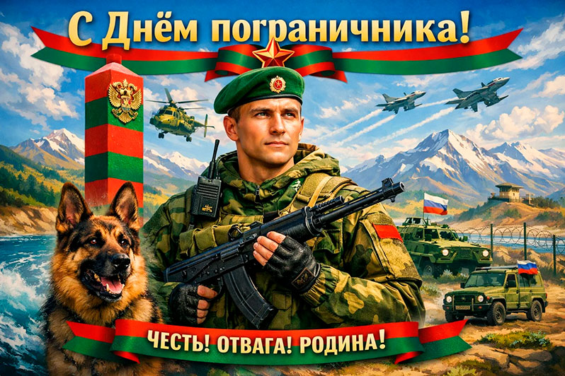 Открытка на День пограничника