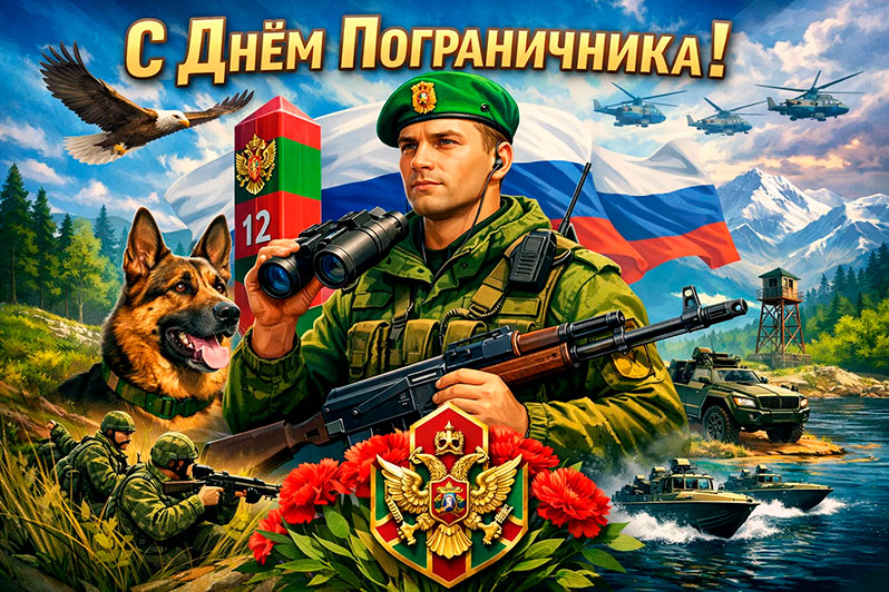 Открытка на День пограничника