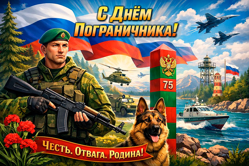 Открытка на День пограничника