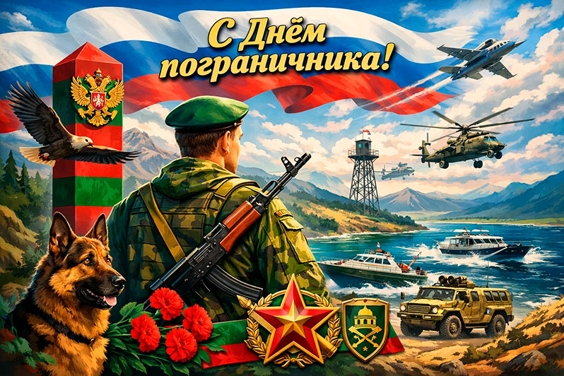 Открытка на День пограничника