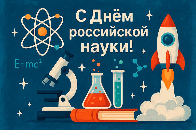 Открытка на День российской науки