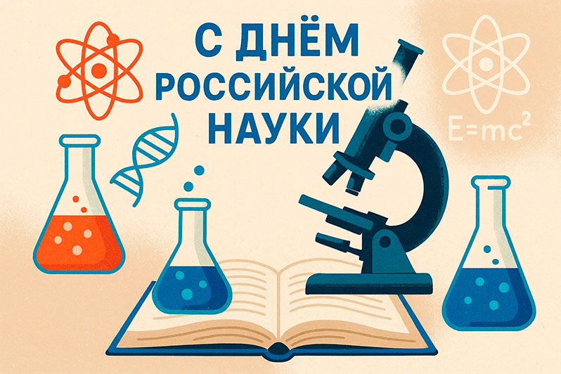 Открытка на День российской науки