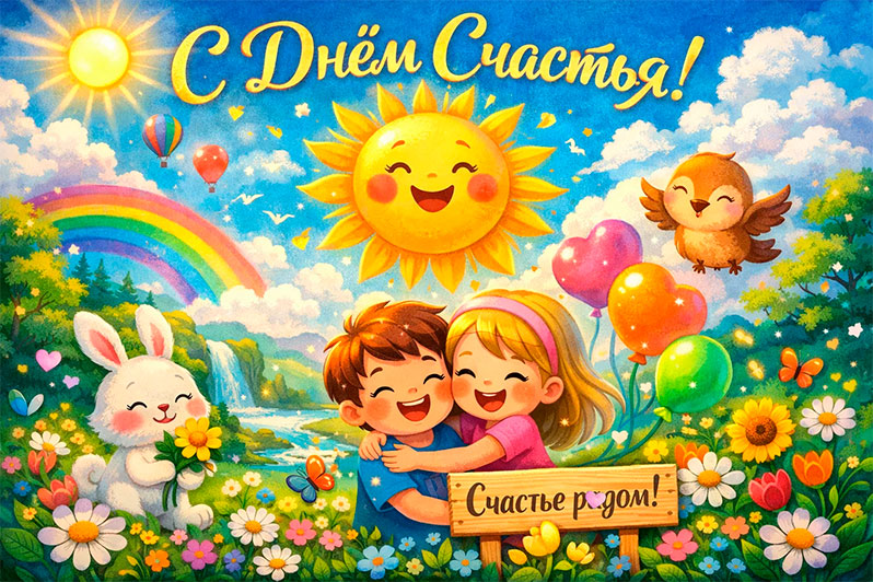 Открытка на День счастья