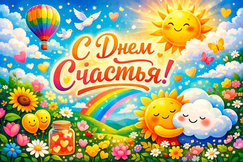 Открытка на День счастья