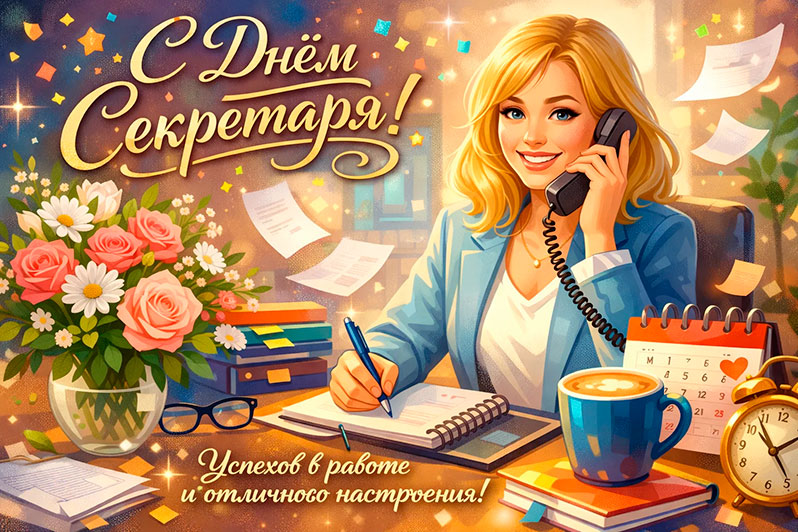 Открытка на День секретаря