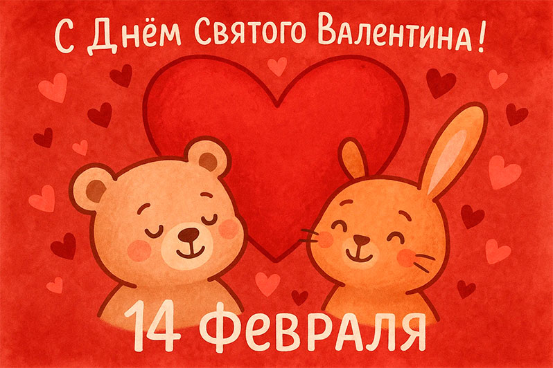 Открытка на День святого Валентина