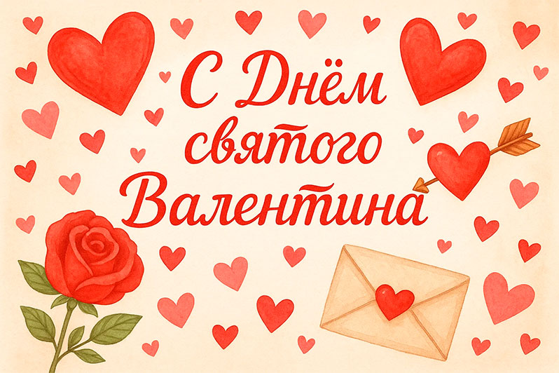 Открытка на День святого Валентина
