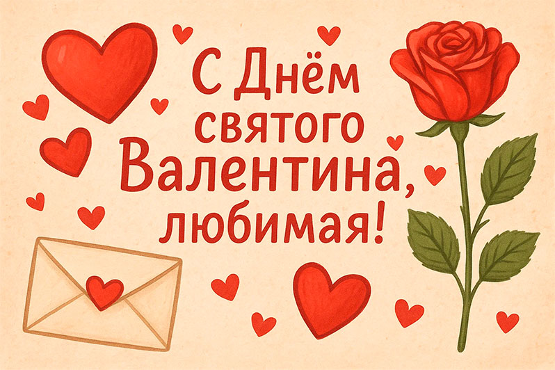 Открытка на День святого Валентина любимой