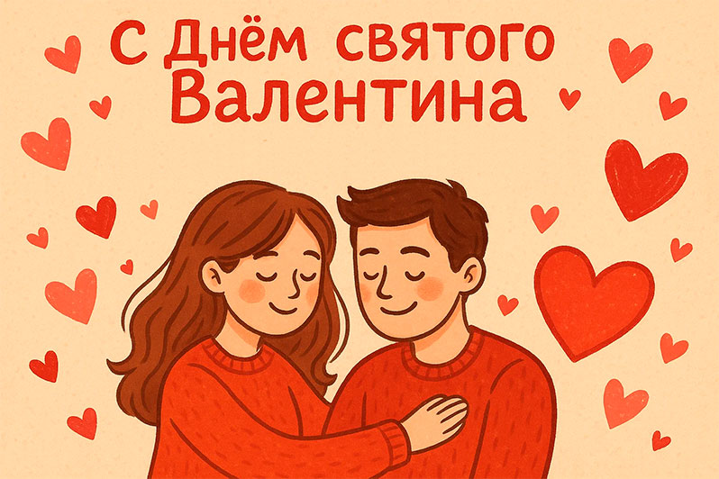 Открытка на День святого Валентина любимому мужчине