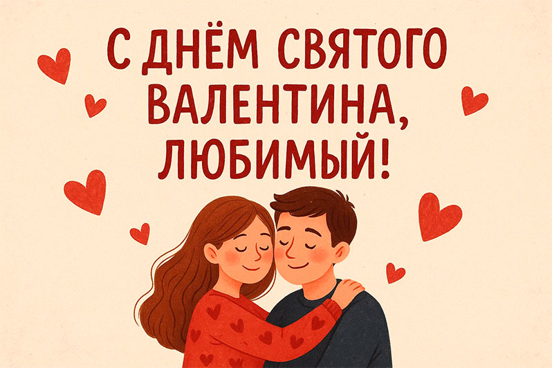 Открытка на День святого Валентина любимому