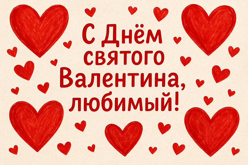 Открытка на День святого Валентина любимому