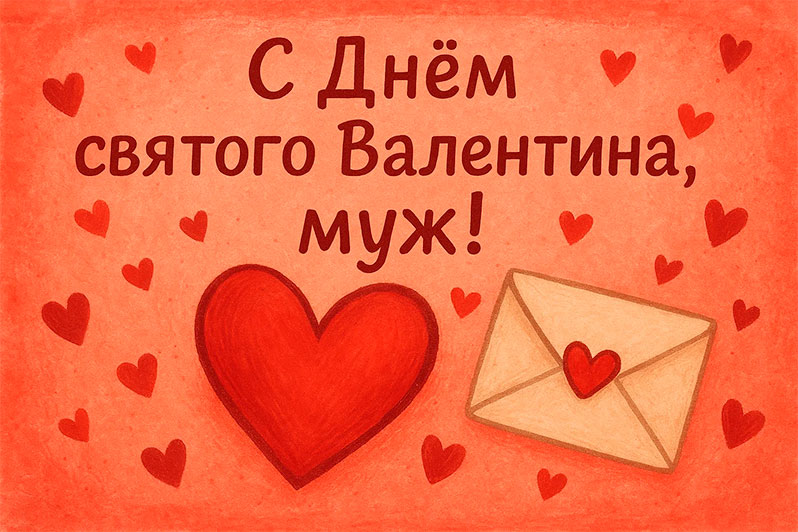 Открытка на День святого Валентина мужу
