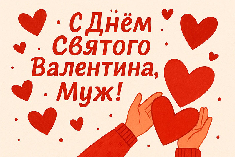 Открытка на День святого Валентина мужу