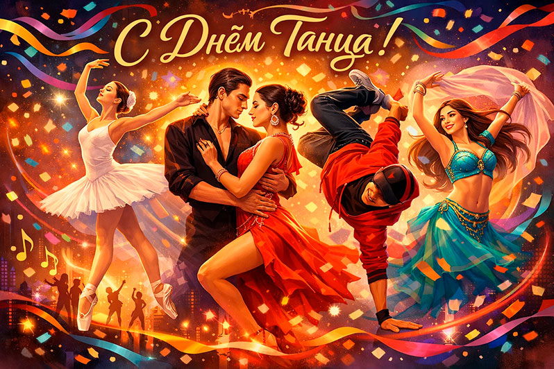 Открытка на День танца