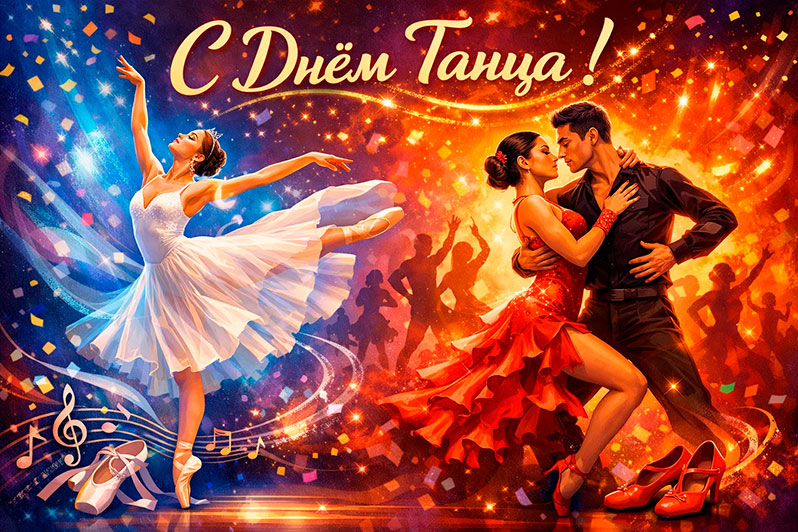 Открытка на День танца