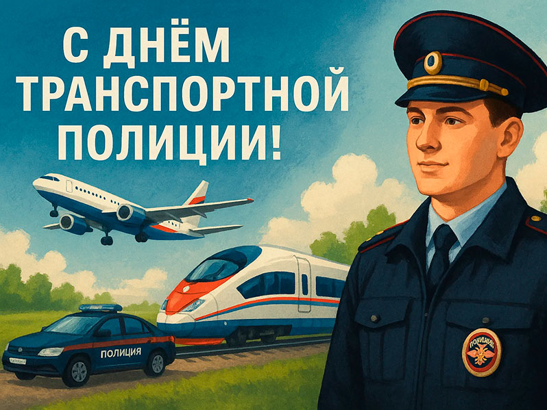 Открытка на день транспортной полиции