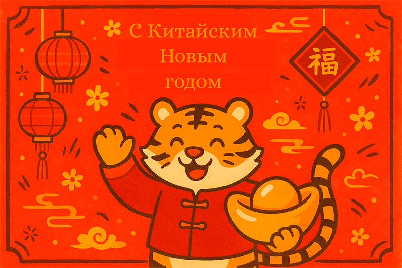 Открытка на Китайский Новый год