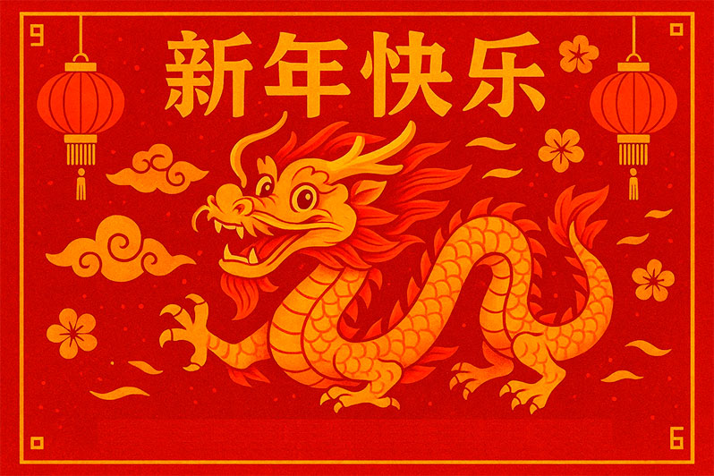 Открытка на Китайский Новый год