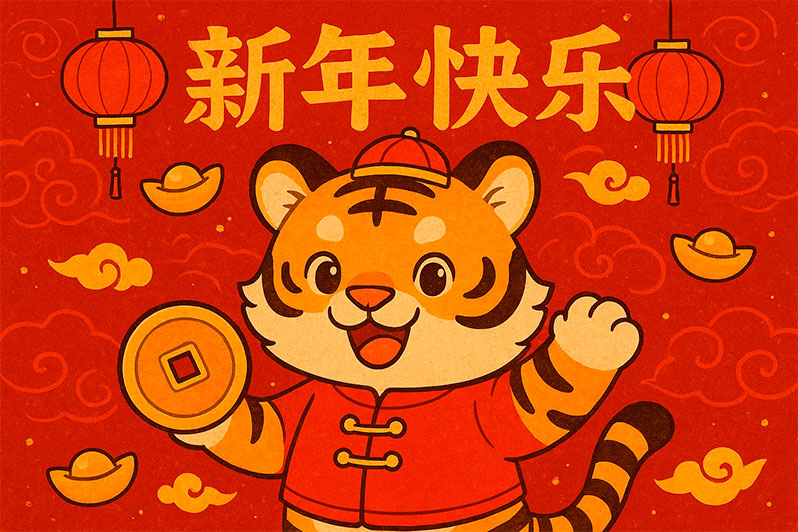 Открытка на Китайский Новый год
