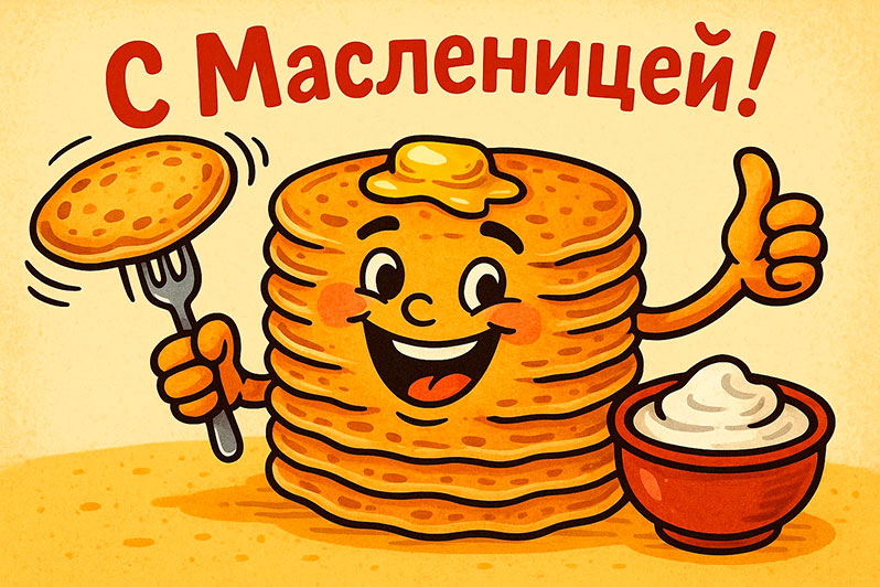 Открытка на Масленицу друзьям