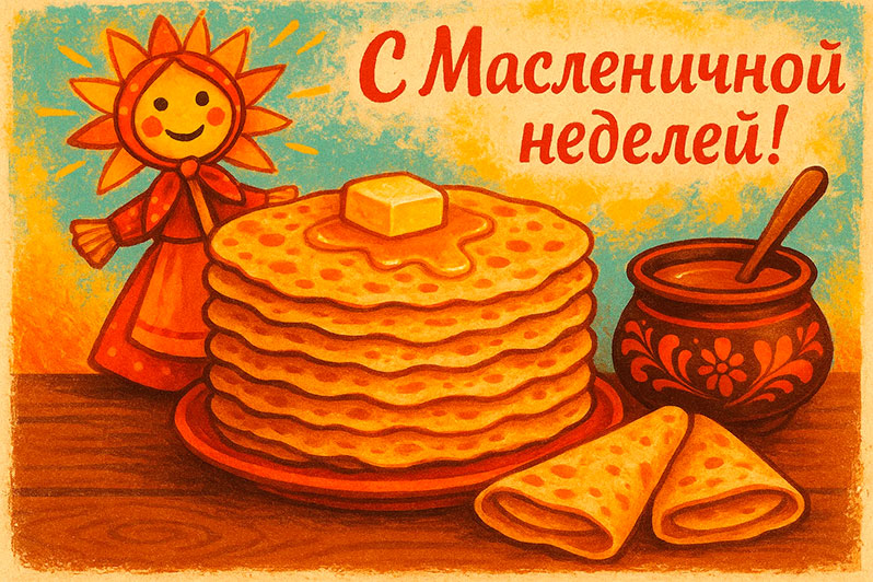Открытка на Масленичную неделю