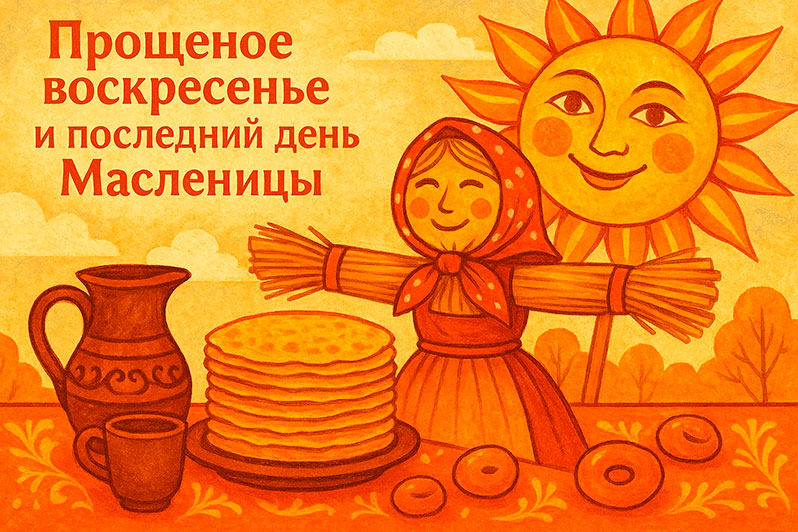 Открытка на Прощеное воскресенье и Масленицу