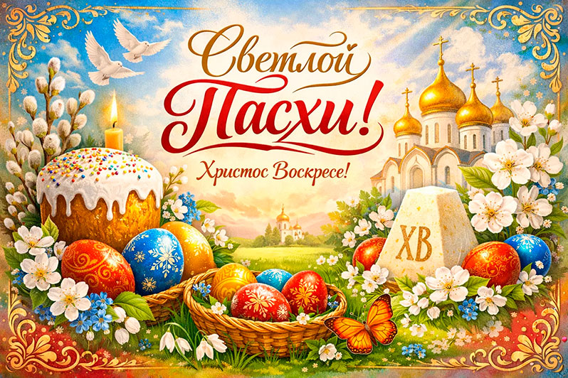 Открытка на Пасху