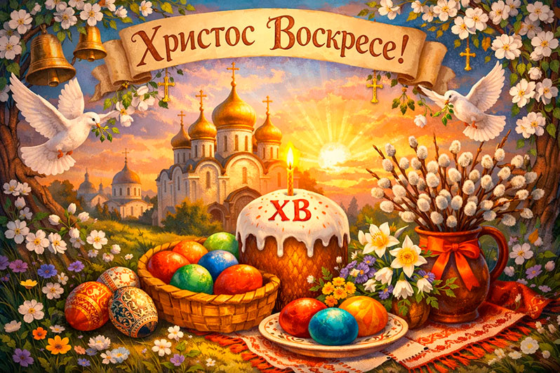 Открытка на Пасху