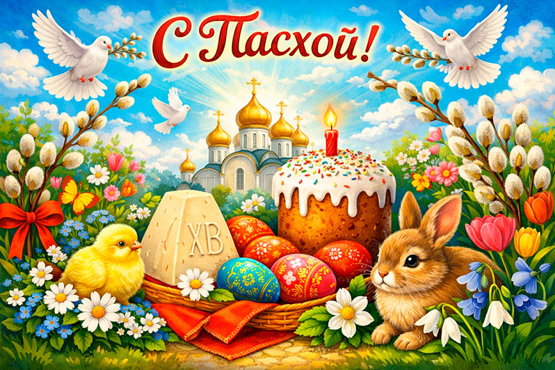 Открытка на Пасху