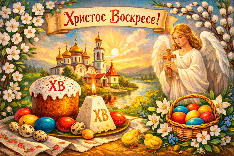 Открытка на Пасху
