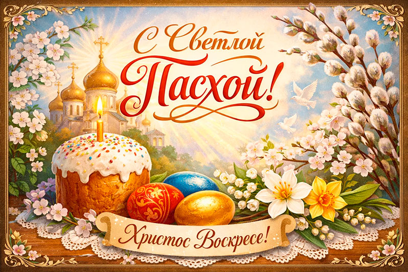 Открытка на Пасху