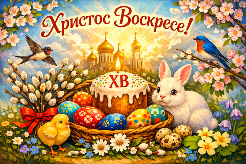 Открытка на Пасху