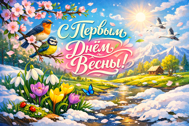 Открытка на Первый день весны