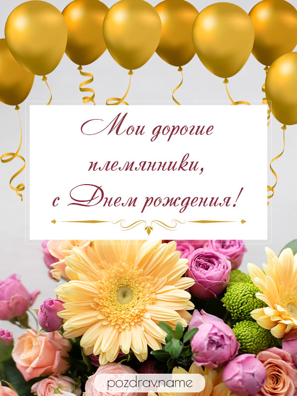 Открытка на день рождения племянникам двойняшкам