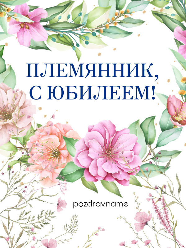 Открытка на юбилей племяннику